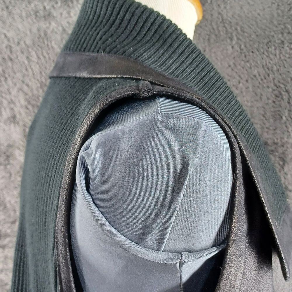 Joseph Ribkoff Black Ribbed Vest Faux Leather - Picture 6 of 7